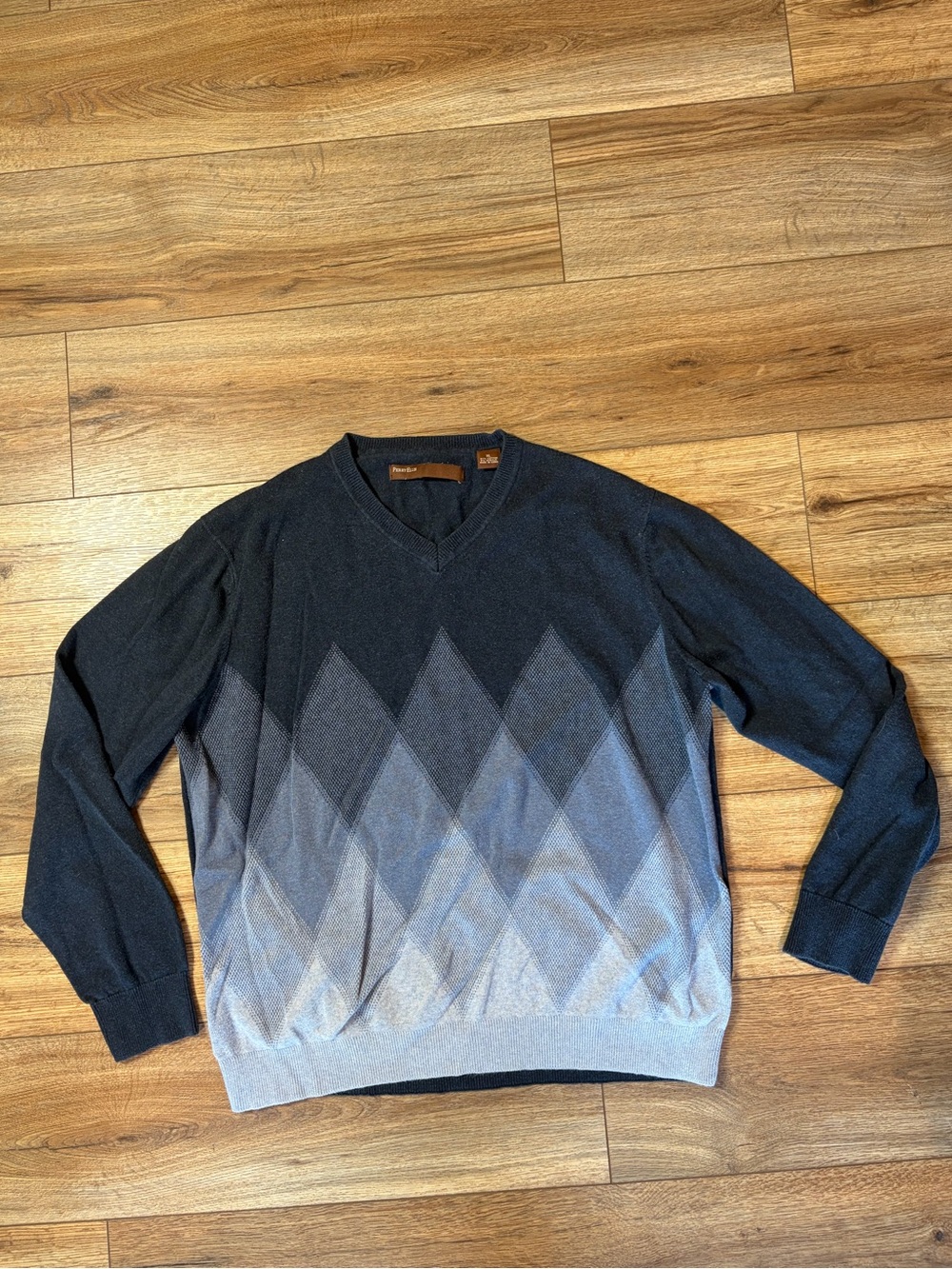 Perry Ellis Preppy V-Neck Argyle grandpacore DarkAcademia OldMoney Sweater